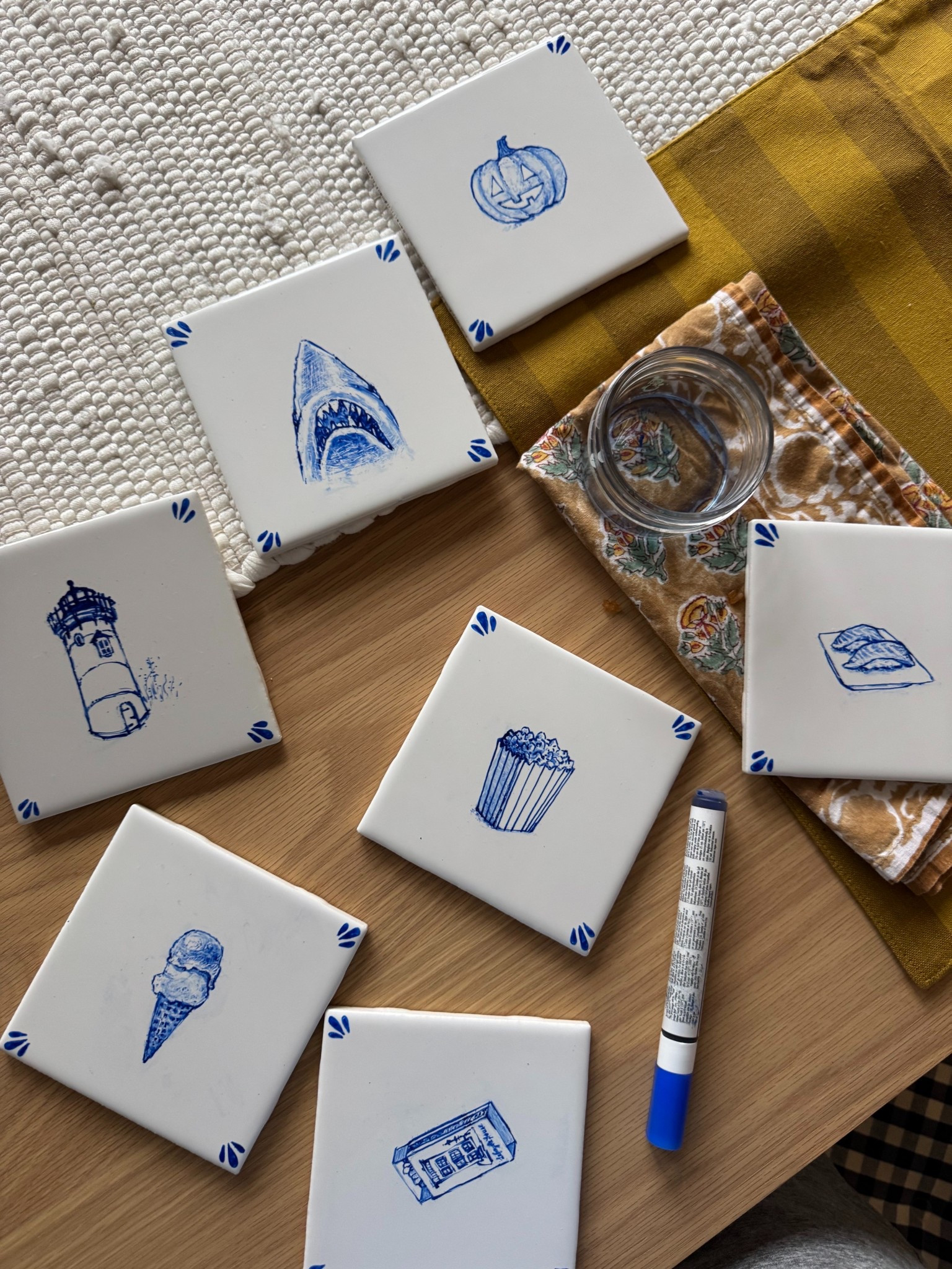 the boomer family custom delft tiles! here’s what we used for supplies 

#LTKHome #LTKFindsUnder50 #LTKSaleAlert