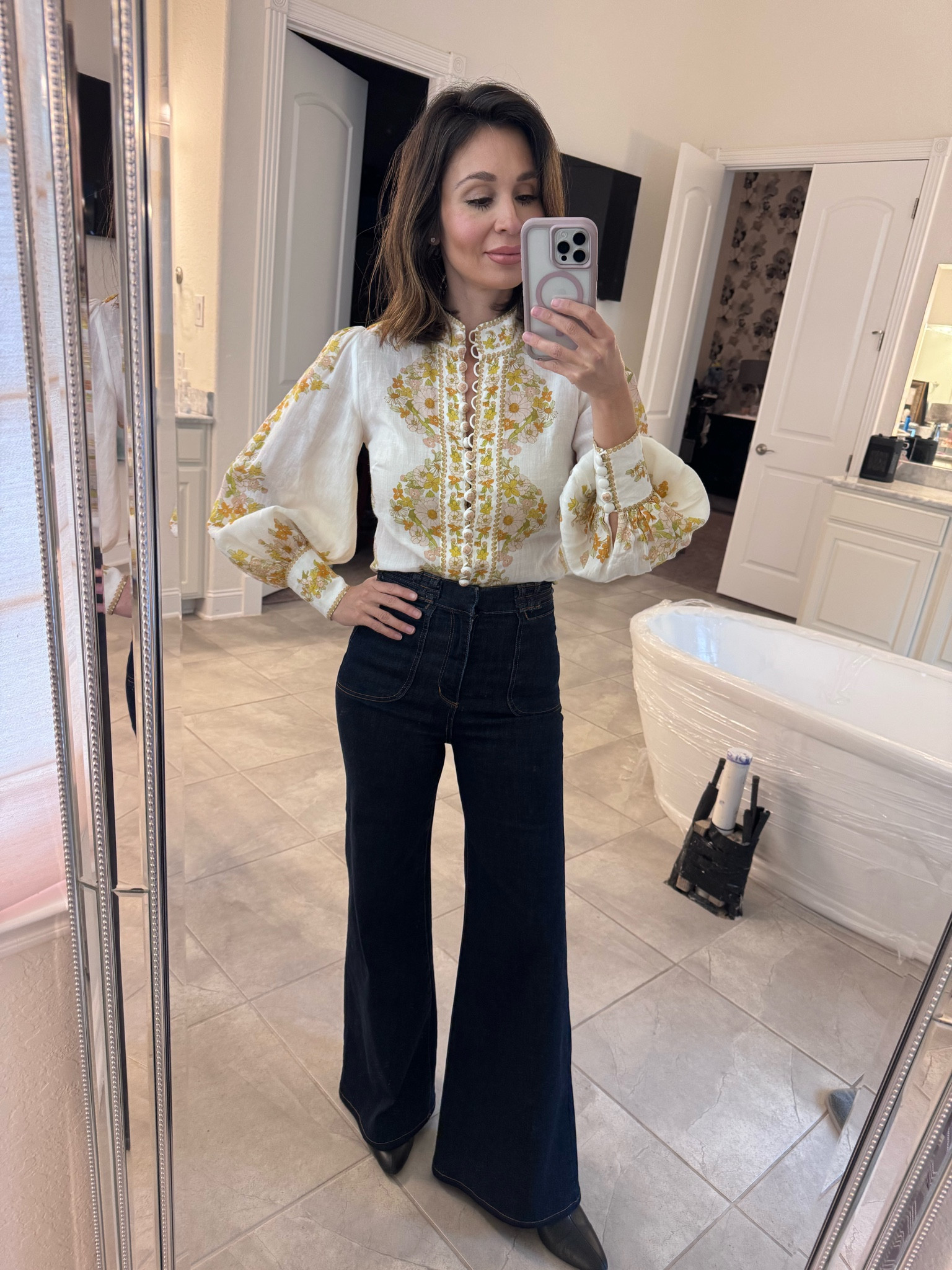 Mixing high and low #zimmermann #highandlowfashion 

#LTKSaleAlert #LTKWorkwear #LTKFindsUnder100