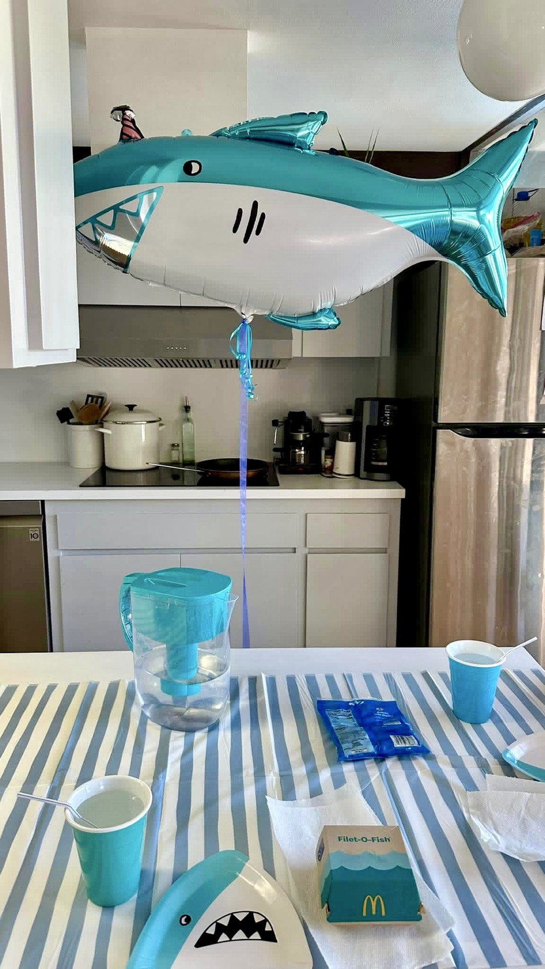 When I first became a mom, I had NO idea what the heck shark week was! 🦈🩵🎉 I would see all these ideas online AFTER it happened, and finally remembered jumped in when Charlie turned 3 (he’s now 16 btw)! 😭. It kicks off July 26th this year! Out of all my favorite shark week party ideas, both last year + the first year we celebrated were my absolute favorite ideas of all! We’re talking filet o’ fish from the drive thru @ McDonald’s and shark jello cups (blue jello, whipped cream and shark gummies on top)! You do not have to go all out to make happy family memories! It’s so easy!

#LTKmomlife #LTKKids #LTKfoodie
