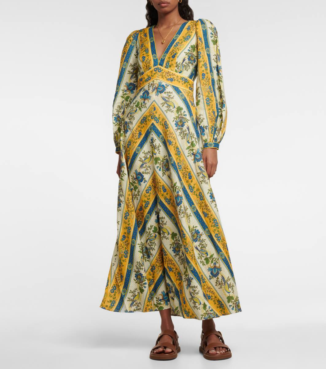 Quinn floral linen midi dress | Mytheresa (US/CA)