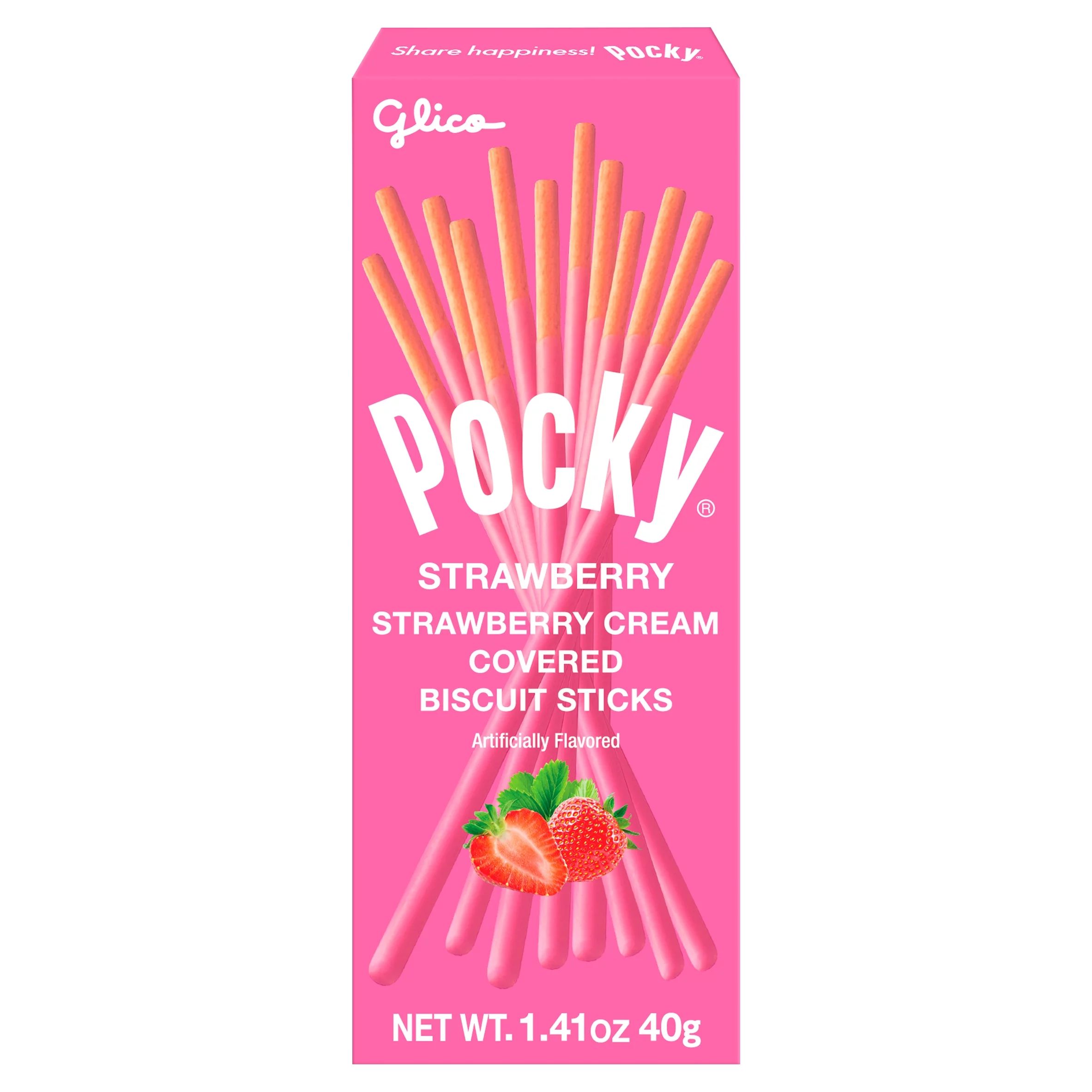 Glico Pocky Strawberry Cream Covered Biscuit Sticks, 1.41 oz | Walmart (US)