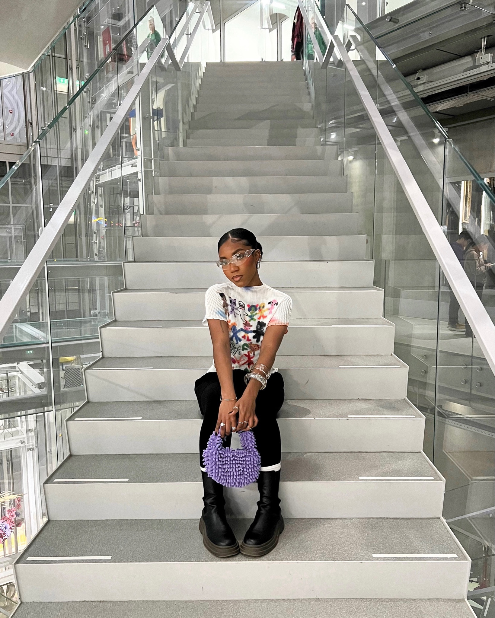 colorful top. colored top. white top with design. school girl skirt. mini skirt. mini black skirt. museum outfit. trendy fashion top. high top boots. black boots. leather boots. y2k sunglasses. outfit styling. it girl aesthetic. black girl fashion. purple bag. harajuku player top. harajuku top. korean y2k top


#LTKMostLoved #LTKstyletip #LTKeurope