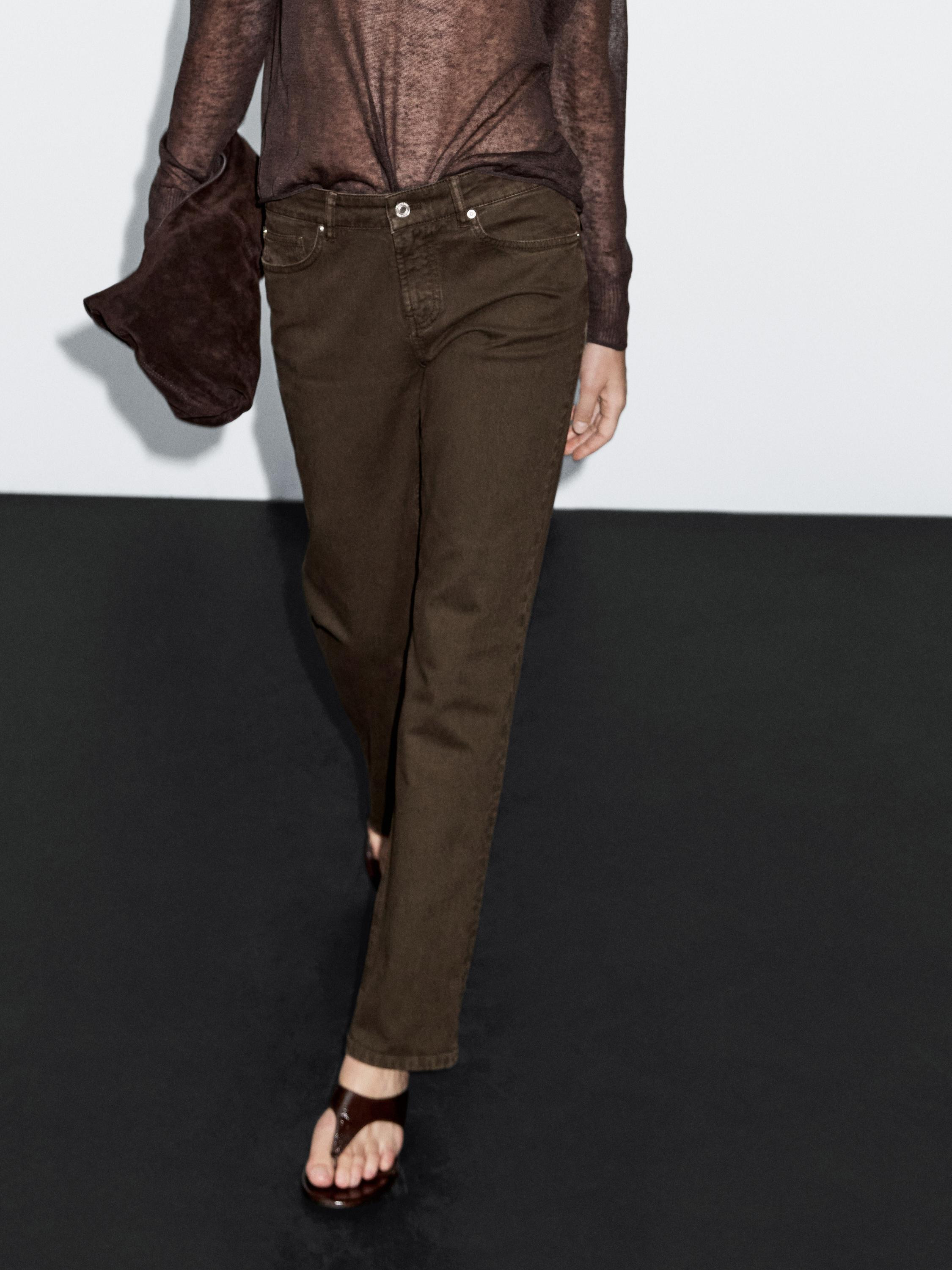 Mid-waist tapered fit jeans | Massimo Dutti US