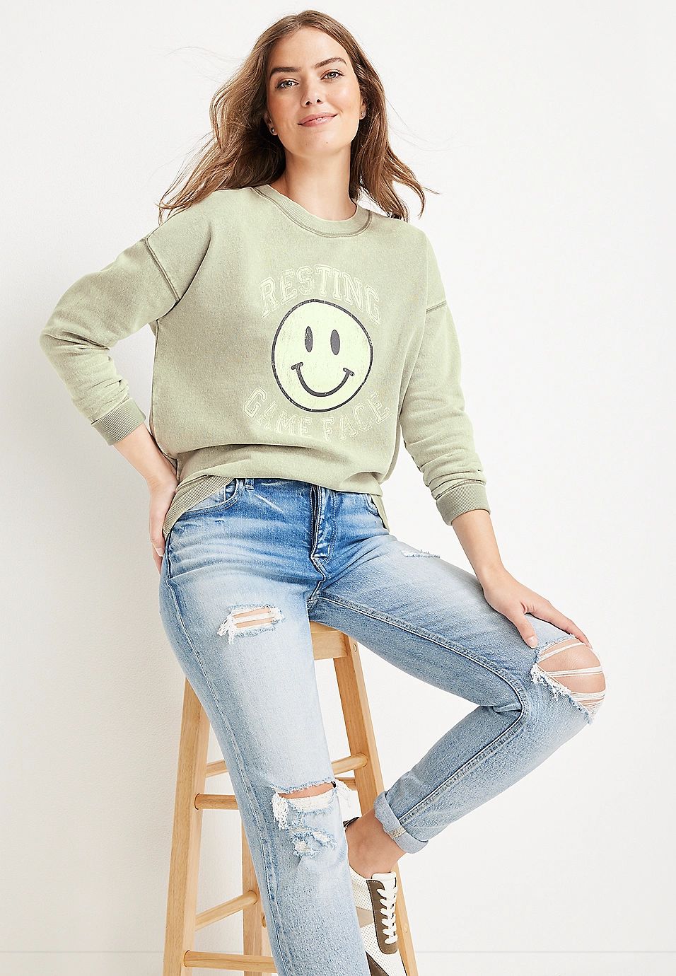 Resting Game Face Sweatshirt | Maurices