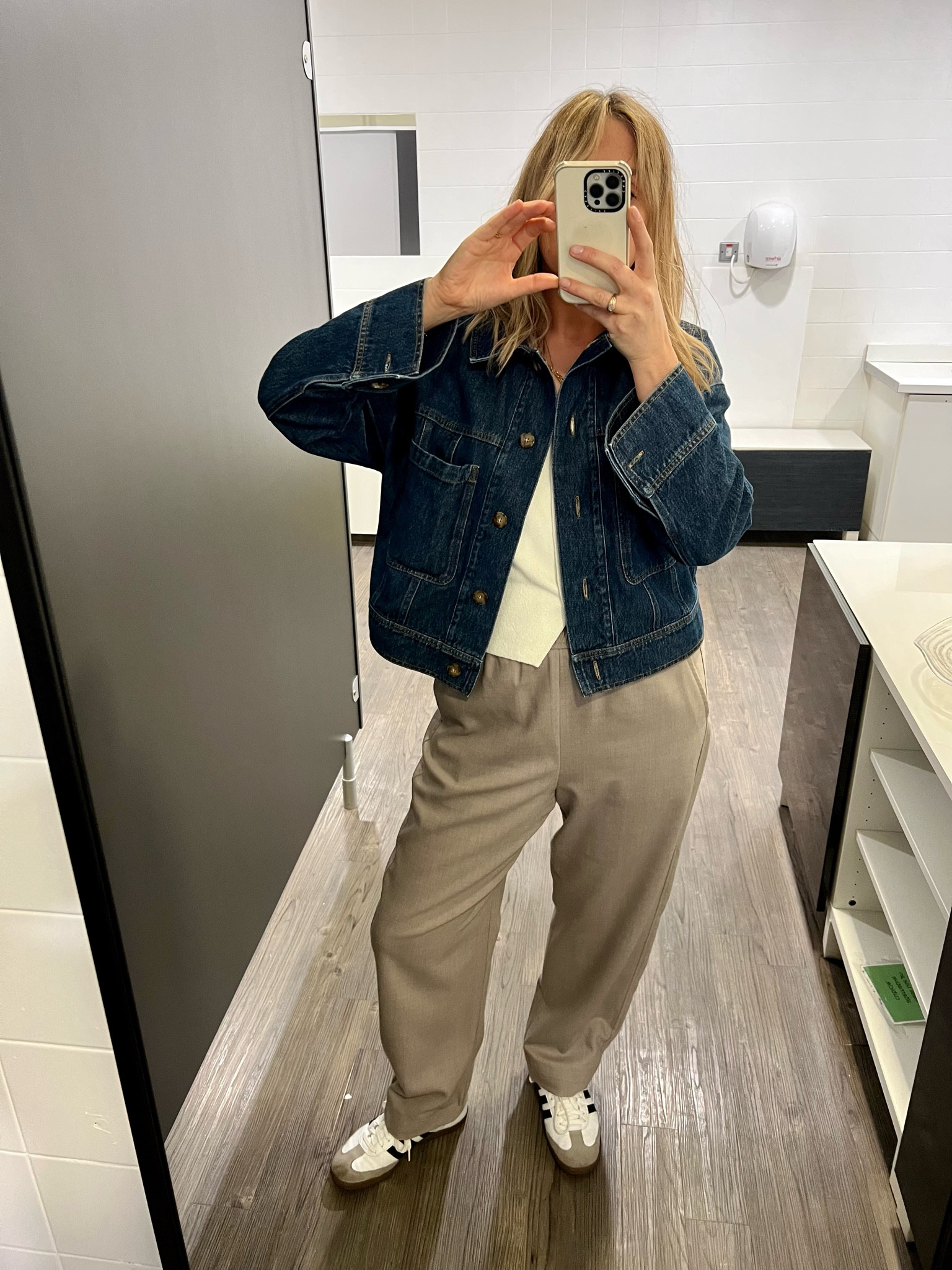 Denim jacket (wearing size 12)
Waistcoat (wearing a M)
Wool blend trousers
Sambas
Work look
Everyday look
Over 30’s look 

#LTKSeasonal #LTKunder100 #LTKeurope