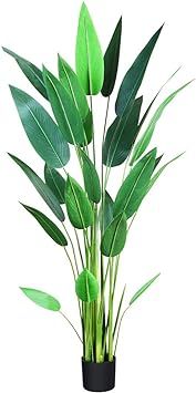 CROSOFMI Artificial Bird of Paradise Plant 5.2Feet,Fake Strelitzia with 25 Leaves Faux Strelitzia... | Amazon (US)