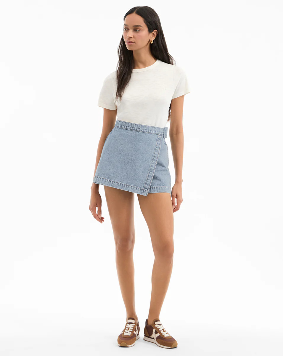 Diaz Denim Wrap Skort | Veronica Beard