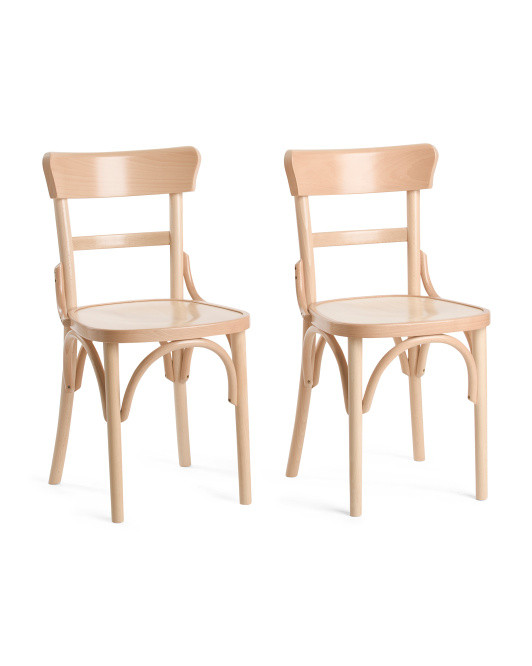 Set Of 2 Solid Beech Wood Dining Chairs | TJ Maxx