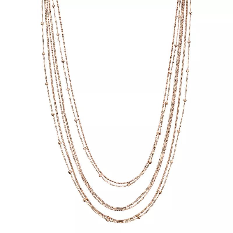 Beaded Multi Strand Necklace, Women's, Light Pink | Kohl's