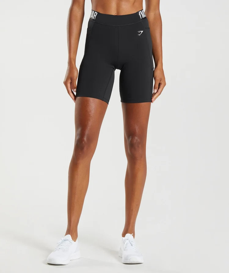 Gymshark Training Brandmark Cycling Shorts - Black | Gymshark US