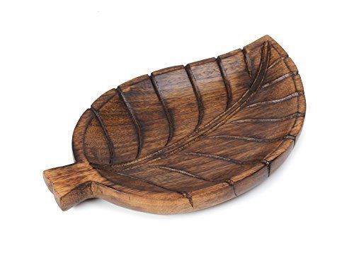 Nirvana Class - Decorative Tray Wooden Leaf Design Serving Tray Platter Breakfast Table Kitchen Déco | Amazon (US)