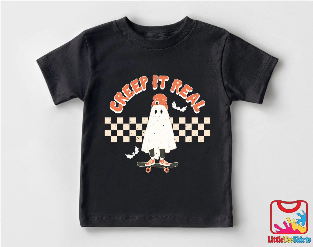 Creep It Real Toddler Shirt Halloween Ghost Boys Tee Retro - Etsy | Etsy (US)