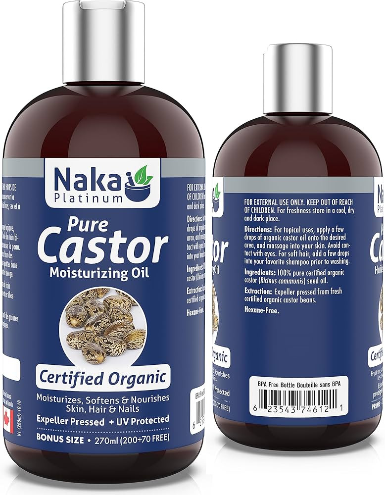 270ml (9oz) ORGANIC CASTOR Oil, Expeller Pressed - Moisturizes, Softens and Nourishes Skin, Hair ... | Amazon (CA)