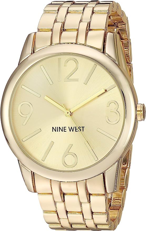 Amazon.com: Nine West Women's NW/1578CHGB Champagne Dial Gold-Tone Bracelet Watch : Clothing, Sho... | Amazon (US)