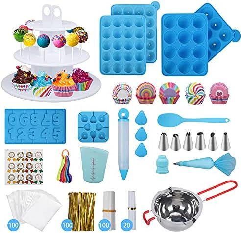 554PCS Cake Pop Maker Kit - Silicone Lollipop Molds Baking Supplies with 3 Tier Display Stand | C... | Amazon (US)