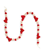 6ft Felt Heart Pom Pom Garland | TJ Maxx