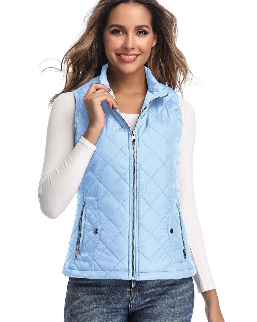 Women's Vests Zip up Quilted Padded Lightweight Vest for Women | Walmart (US)