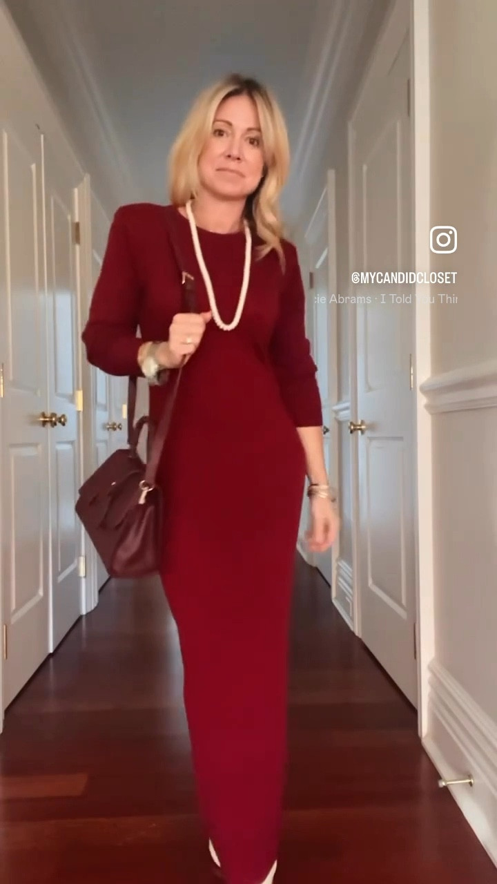 Burgundy cashmere sweater dress 

#LTKHoliday #LTKWatchNow #LTKSeasonal