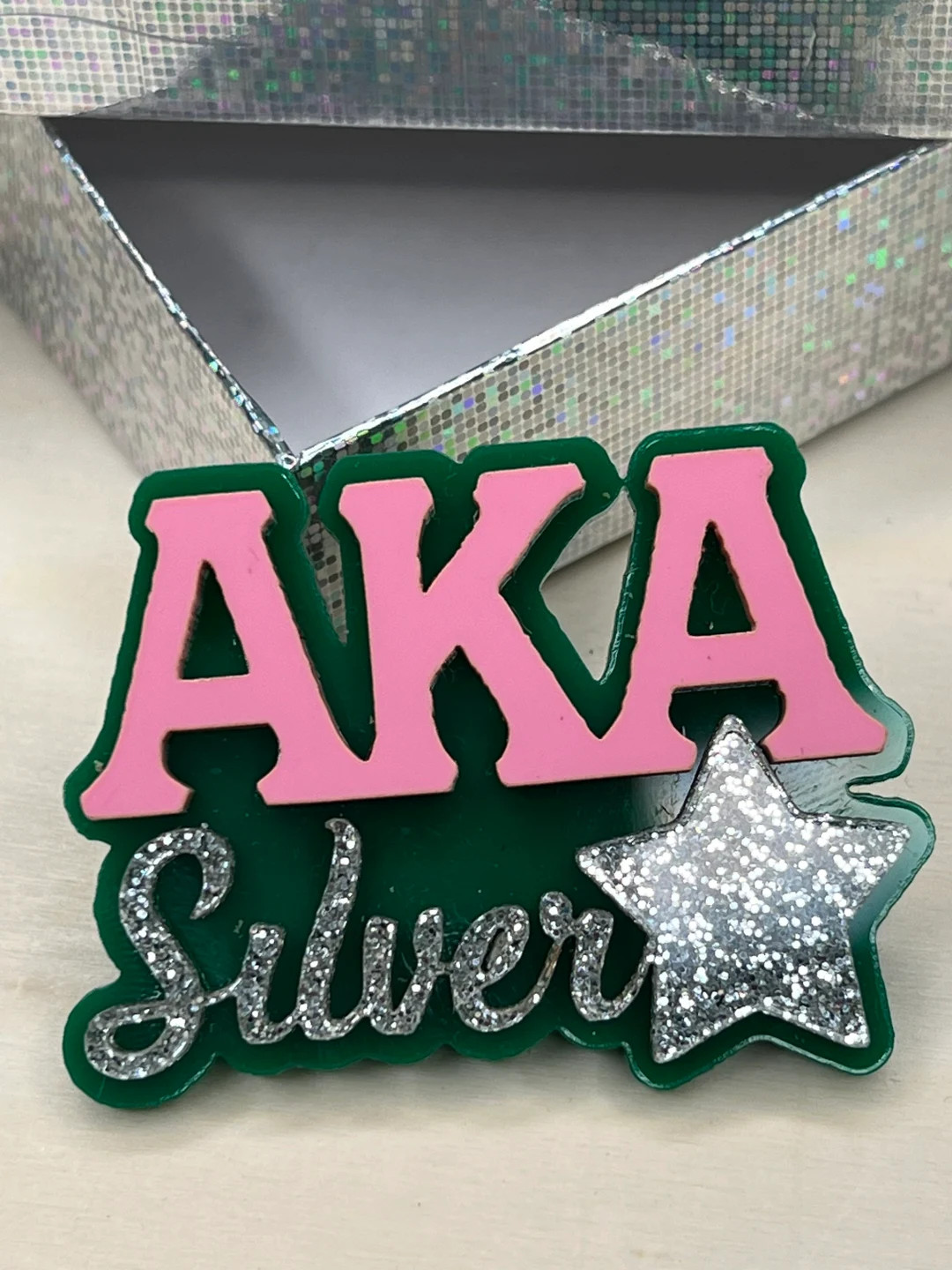Silver Star Lapel Pin | Pink & Green Pin | Sorority Pin - Etsy | Etsy (US)