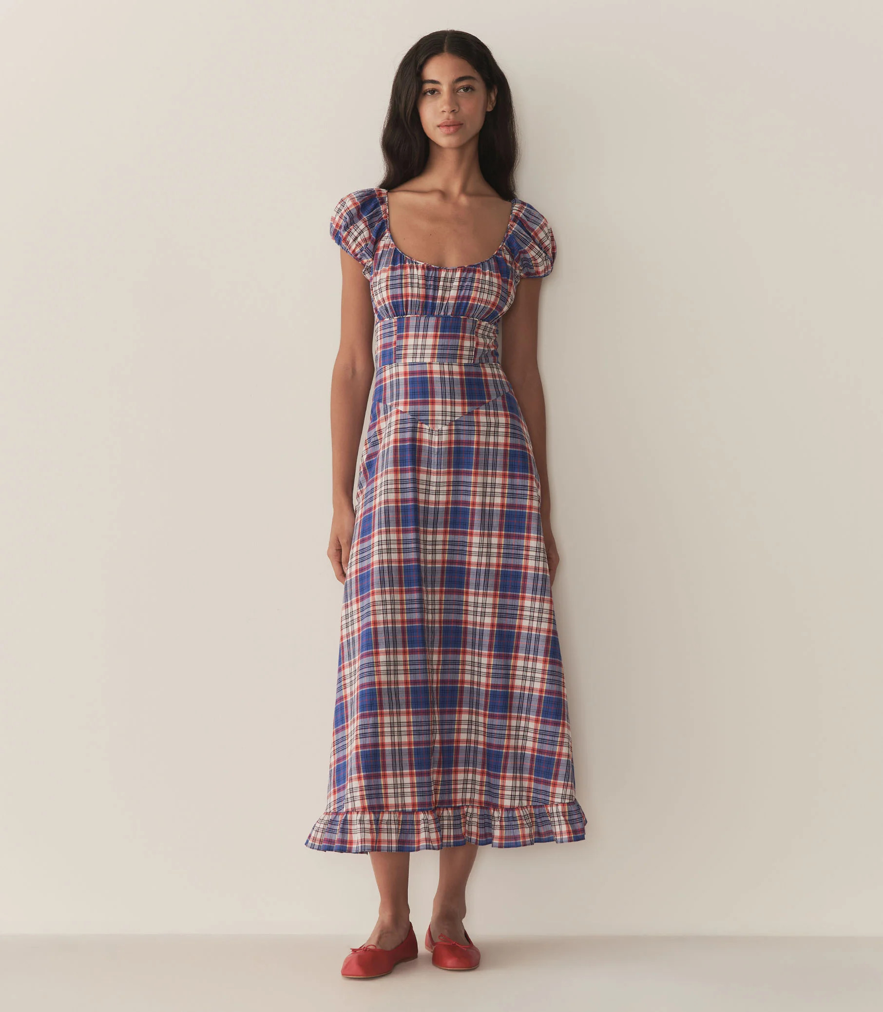 Ramona Dress - Cote D'Azur Plaid | DÔEN | DOEN