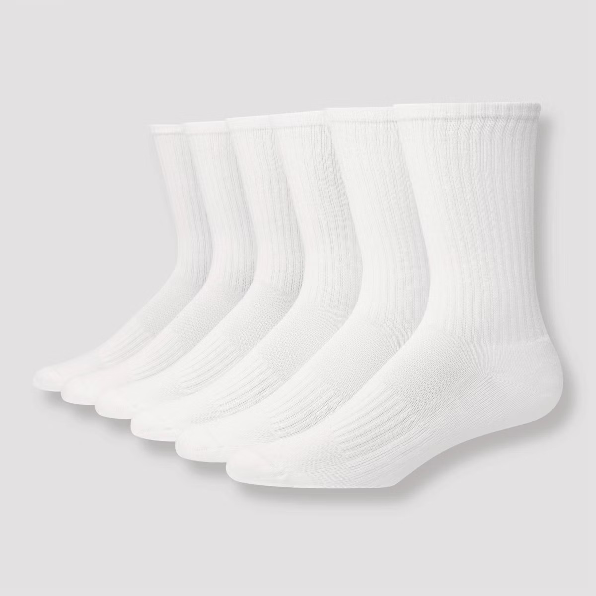 Men's Hanes Premium Performance Cushioned Crew Socks 6pk - White 6-12 | Target