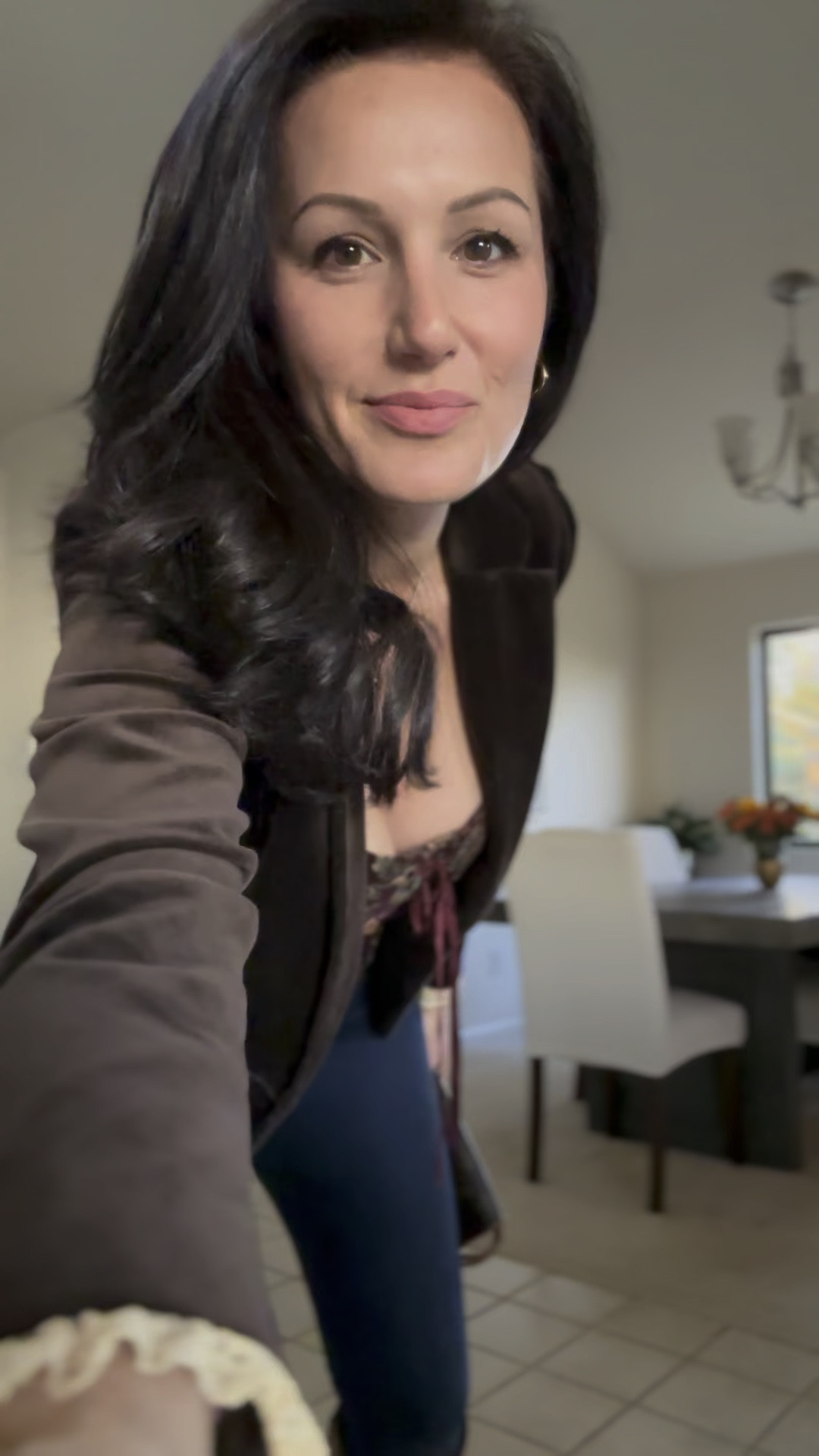 Fall outfits - Fall style inspiration: Velvet blazer, moody floral top, jeans, knee high suede boots, and a designer handbag. #fallstyle #fallfashion 

#LTKover40 #LTKSeasonal #LTKstyletip