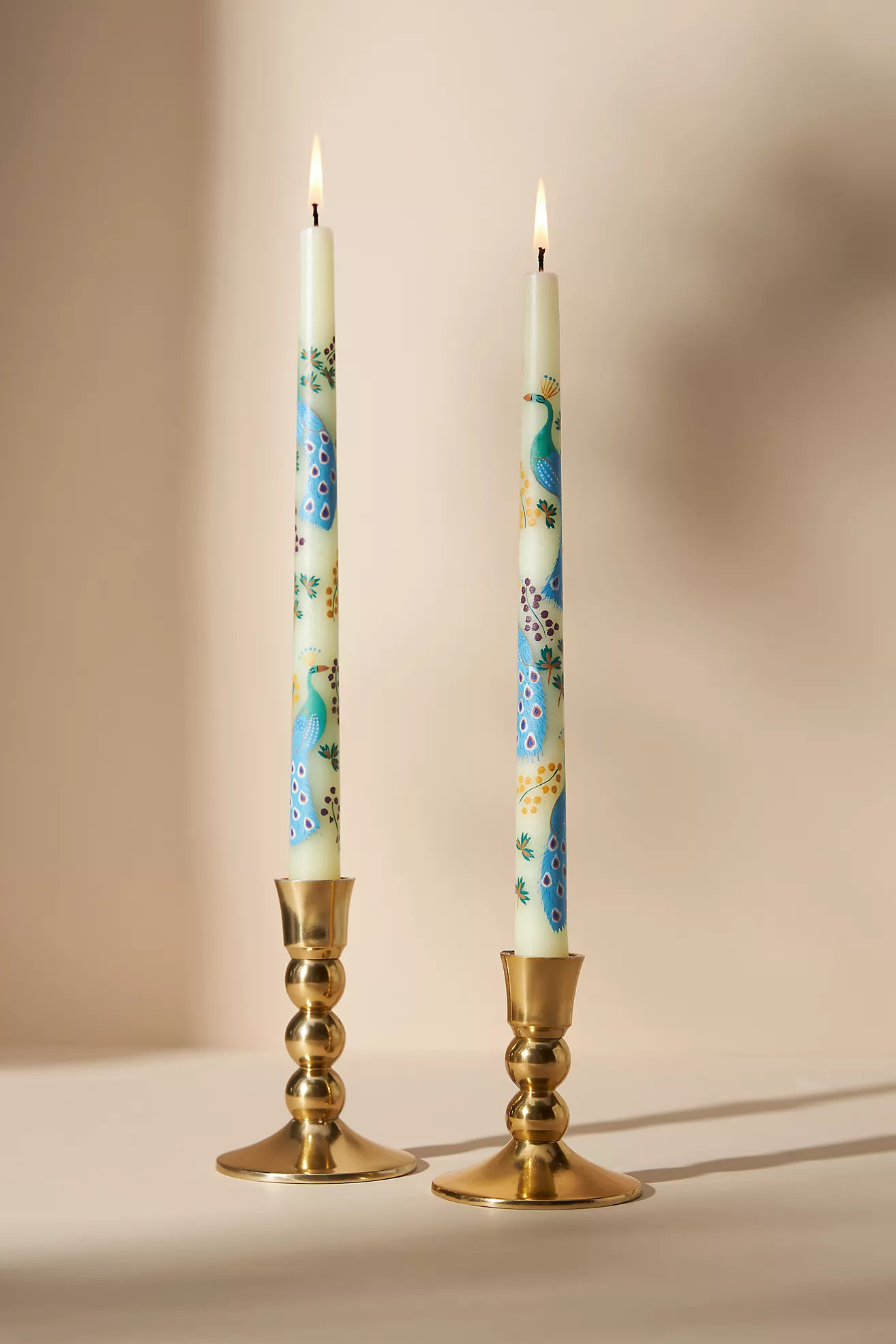 Venetian Handpainted Garden Taper Candles, Set of 2 | Anthropologie (US)