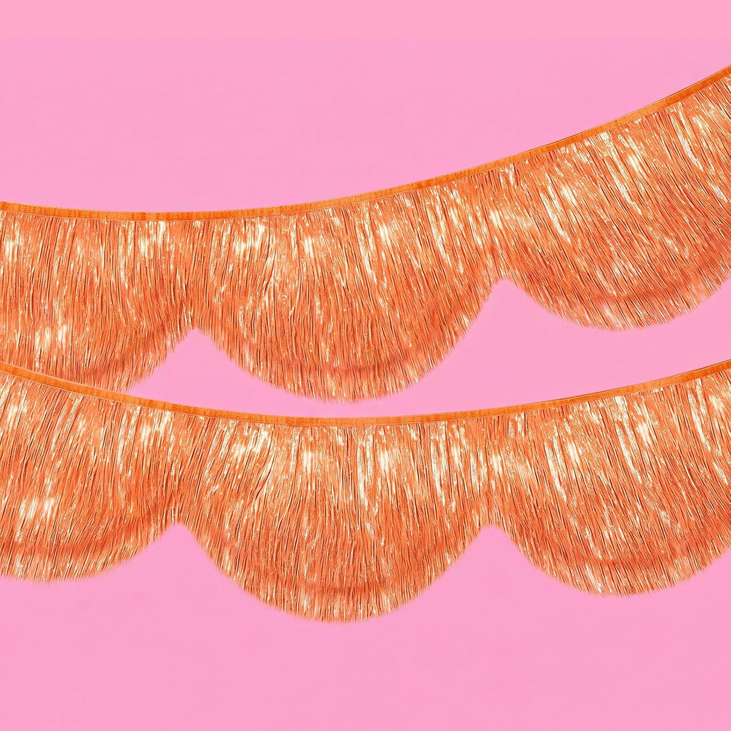 Orange Iridescent Scalloped Layered Fringe Banner 5.9ft | Amazon (US)