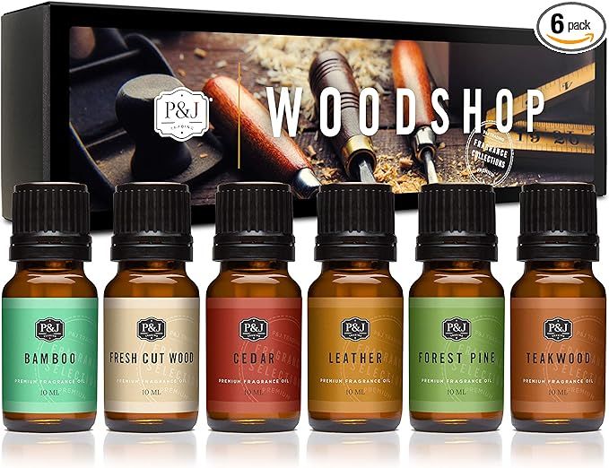 P&J Trading Fragrance Oil Woodshop Set | Forest Pine, Fresh Cut Wood, Leather, Teakwood, Bamboo, ... | Amazon (US)