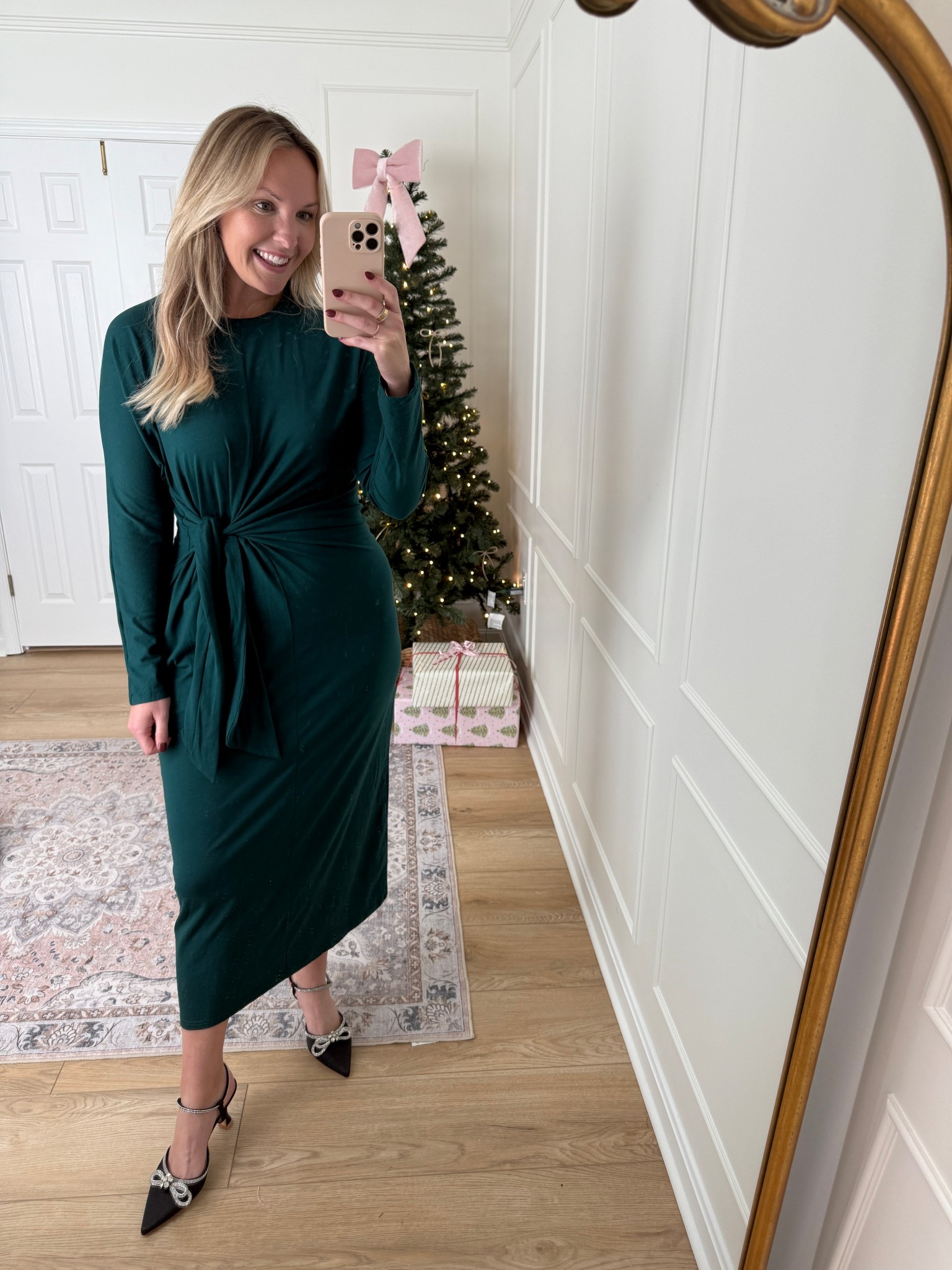 Wrap dress - holiday outfit - holiday party outfit - wearing a med 

#LTKHoliday #LTKParties #LTKMidsize