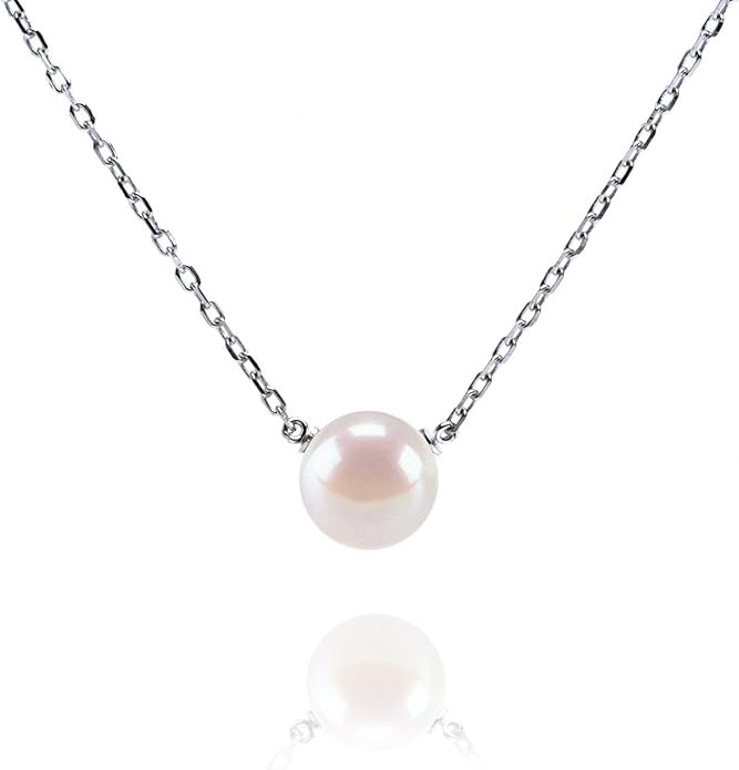 PAVOI Handpicked AAA+ Freshwater Cultured Single Pearl Necklace Pendant | Gold Necklaces for Wome... | Amazon (US)
