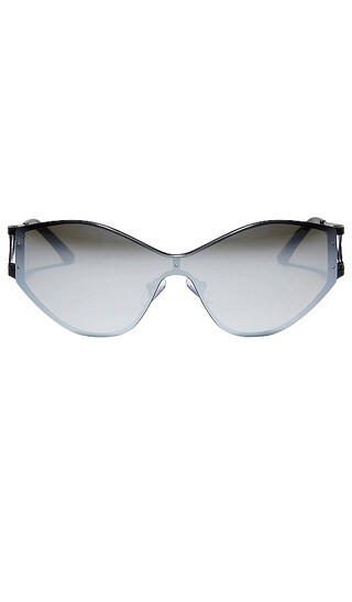 X Alondra Dessy Dessy Sunglasses in Black And Silver Mirror | Revolve Clothing (Global)