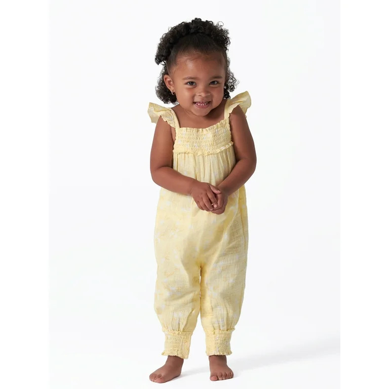 Modern Moments by Gerber Baby Girl Flutter Sleeve Gauze Romper, Sizes 0/3M-24M | Walmart (US)