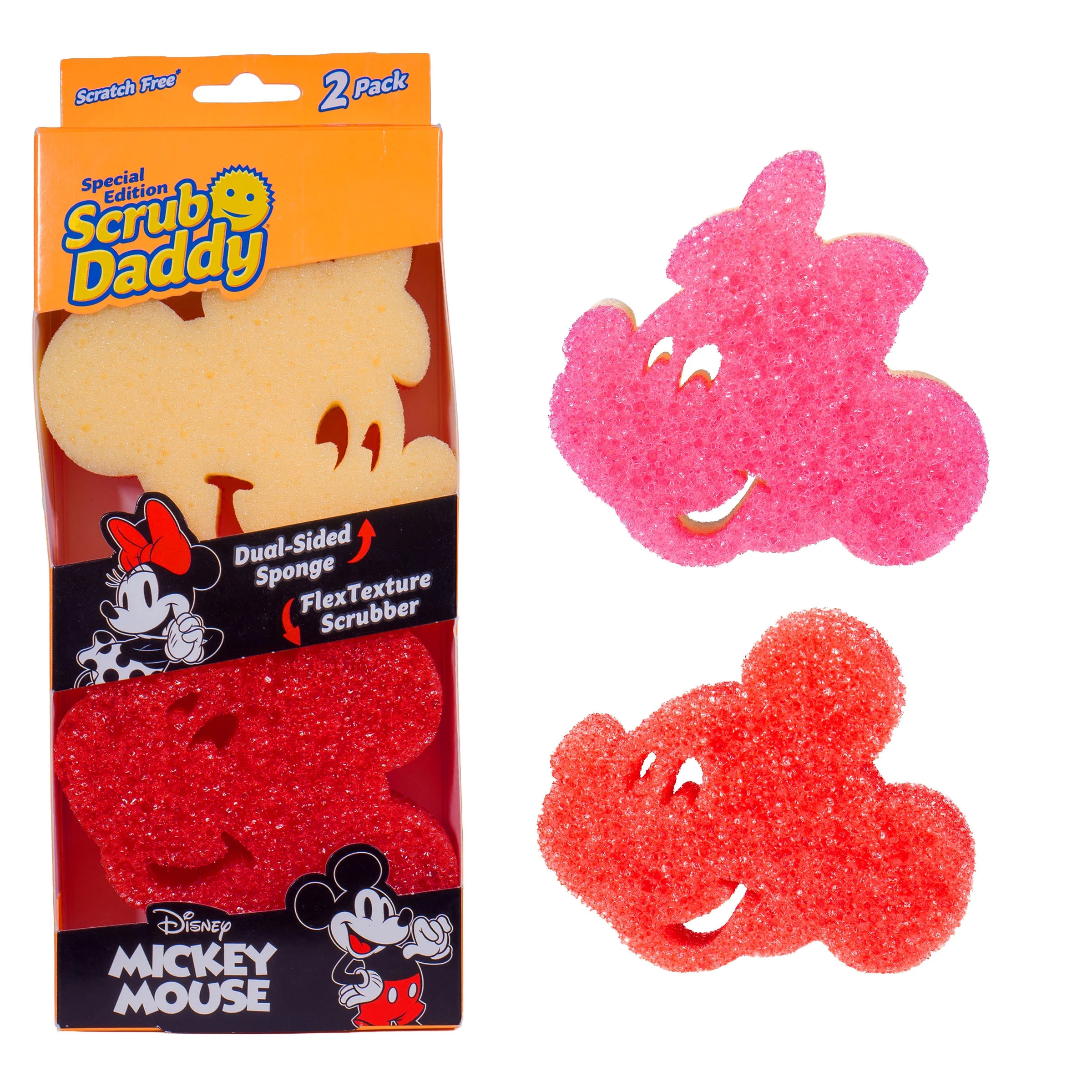 Scrub Daddy Disney Mickey & Minnie Mouse Non-Scratch Cleaning Sponges, 2-Pack | Walmart (US)