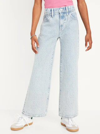 High-Waisted Baggy Wide-Leg Jeans for Girls | Old Navy (US)