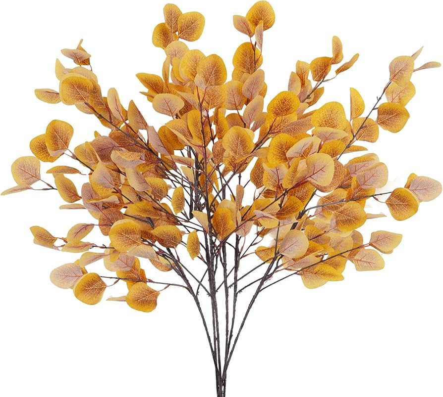 HUAESIN Artificial Fall Eucalyptus Leaves Fake Eucalyptus Branches Silk Eucalyptus Stems 35.4'' T... | Amazon (US)