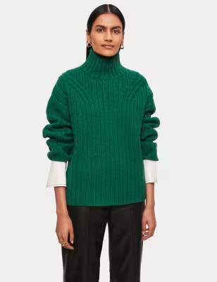 Pure Wool Ribbed Roll Neck Jumper | Marks & Spencer (UK)
