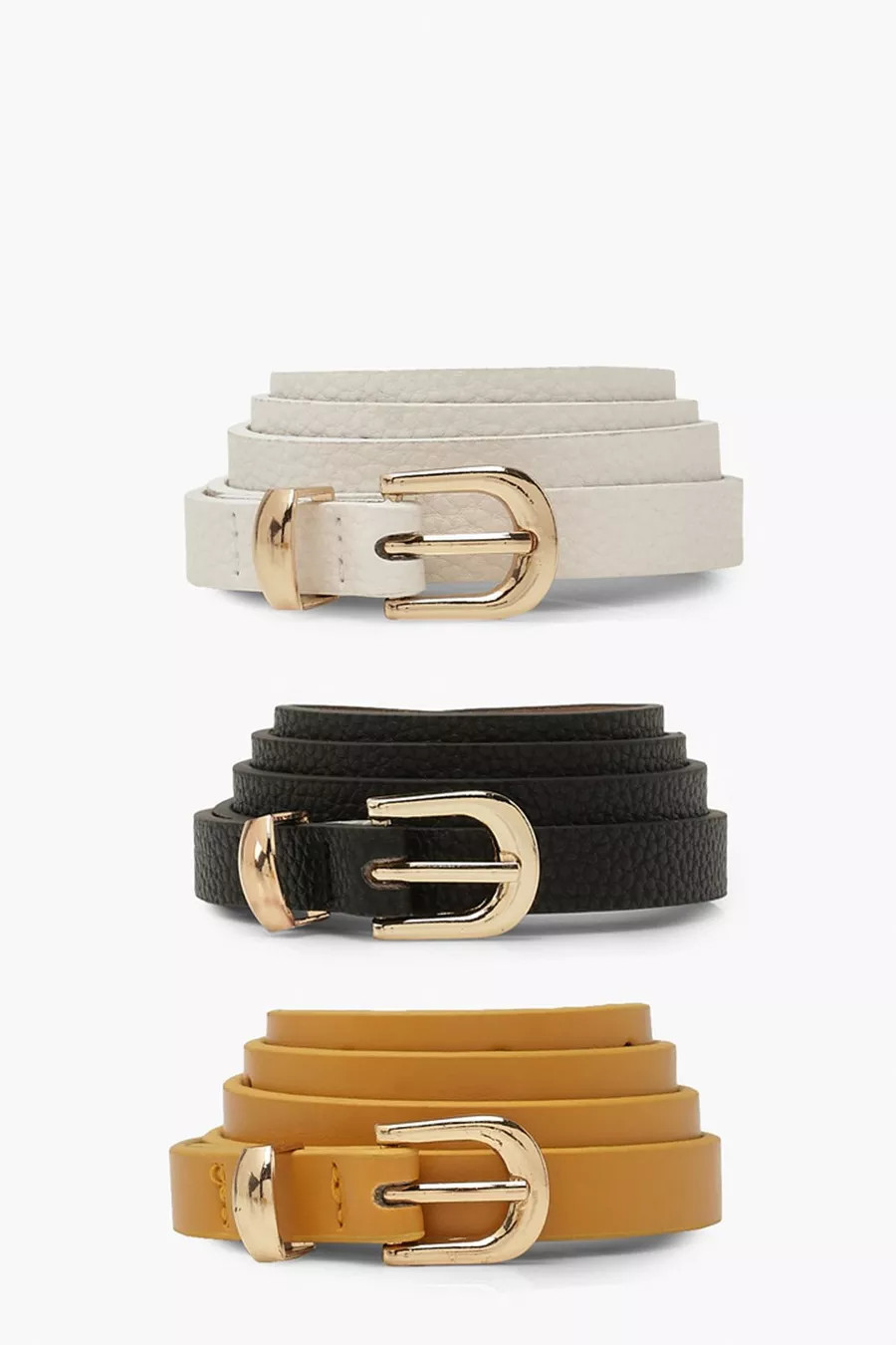 3 Pack Skinny Belt | boohoo (US & Canada)