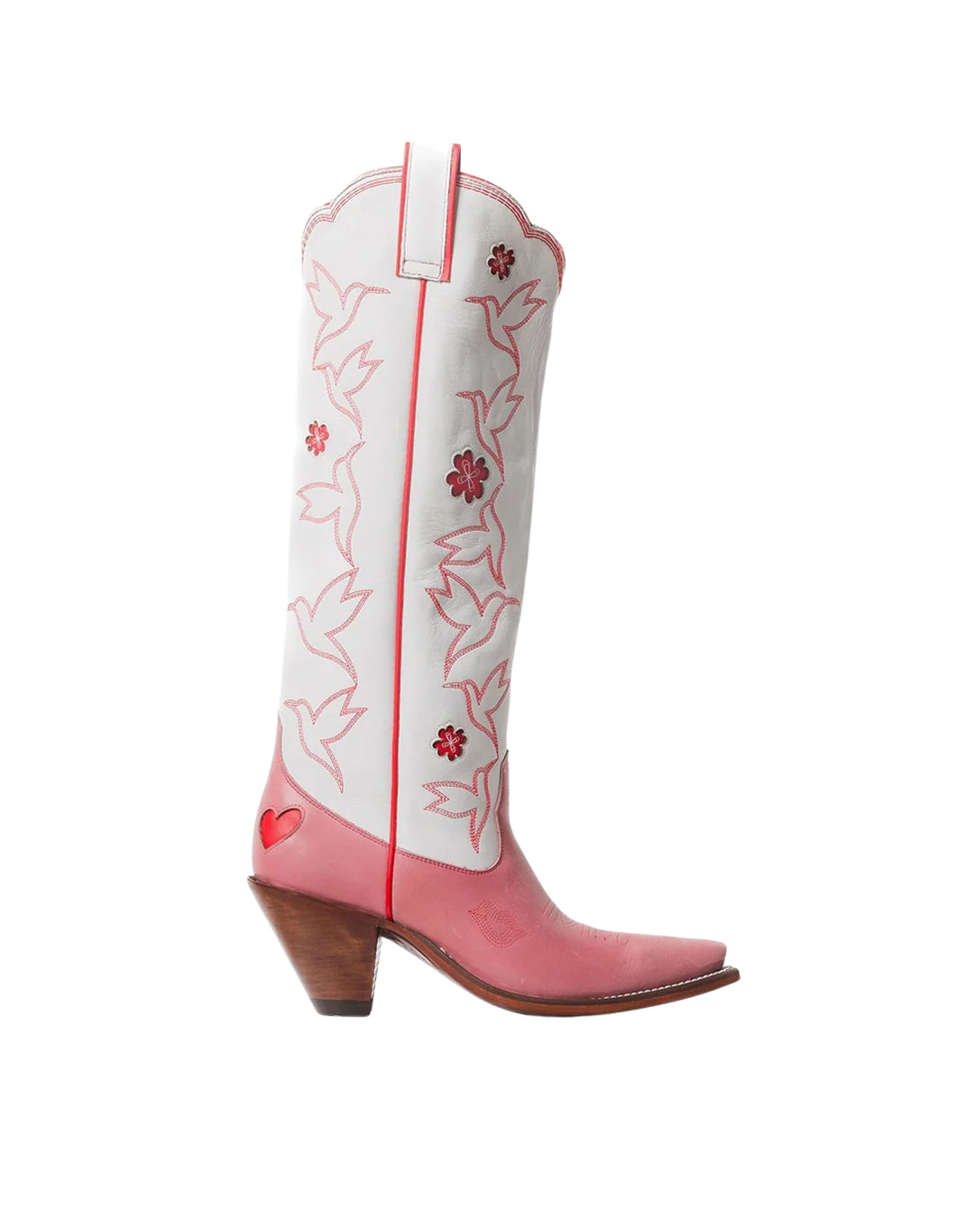 Honey Boot - Rose/White/Red | Women's Tall Cowboy Boots | Besita Boots | Besita Boots