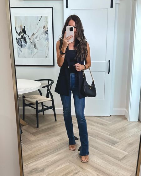 How to wear sleeveless blazer…what I wore last night 
Amazon vest sz small and bodysuit sz small, 
Stretch jeans sz small
Heels tts
Gucci bag..comes with a variety of straps!
 #liveloveblank follow for more Amazon finds and style tips 
#ltkover40



#LTKitbag #LTKstyletip #LTKSeasonal