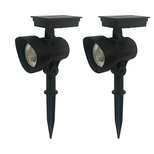 Mainstays Solar Powered Black LED Landscape Spot Light, 30 Lumens (2 Count) | Walmart (US)