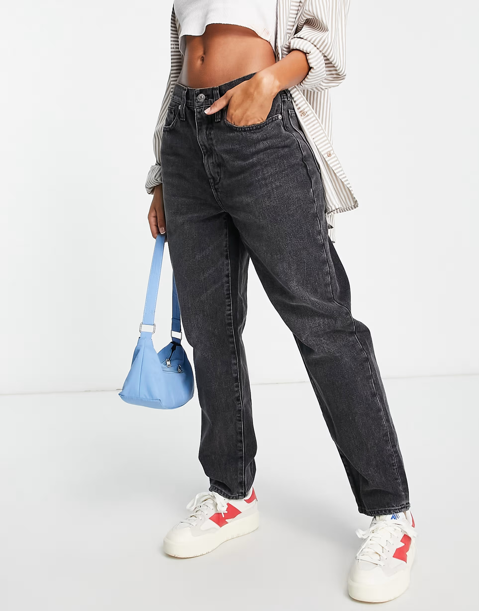 Madewell baggy tapered jeans in black wash | ASOS (Global)