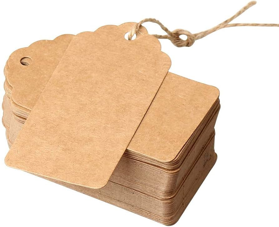 Gift Tags with String for Presents Kraft Paper Brown 100 pcs Xmas Gift Rectangular Hang Tags Labe... | Amazon (CA)