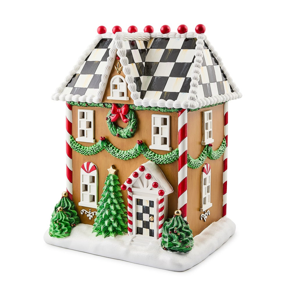 Holly Village Illuminated Gingerbread House | MacKenzie-Childs