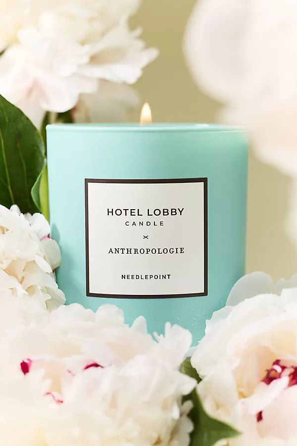 Hotel Lobby x Anthropologie Floral Needlepoint Boxed Glass Candle | Anthropologie (US)