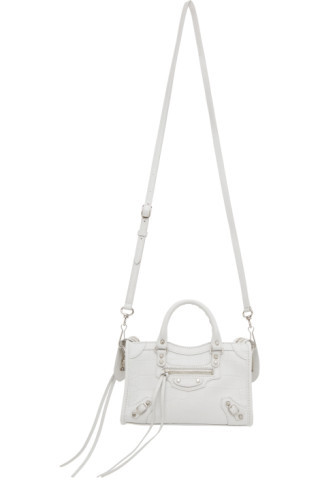 White Croc Nano Classic City Bag | SSENSE 