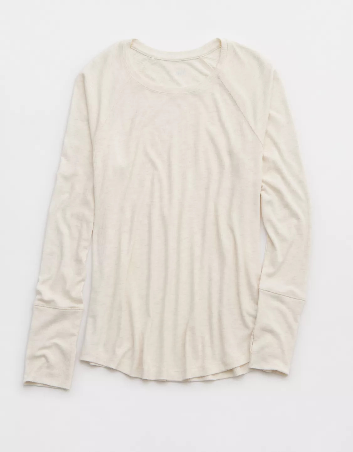 OFFLINE By Aerie Thumbs Up Ribbed Raglan Long Sleeve T-Shirt | American Eagle Outfitters (US & CA)