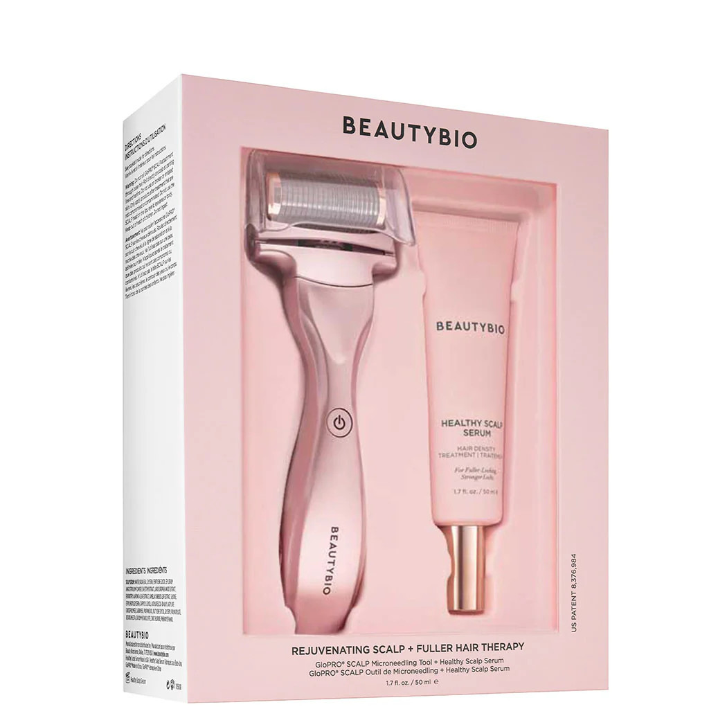 Rejuvenating Scalp & Hair Therapy Set Rose Gold | At-Home Microneedling for Thicker, Fuller Hair - BeautyBio | BeautyBio
