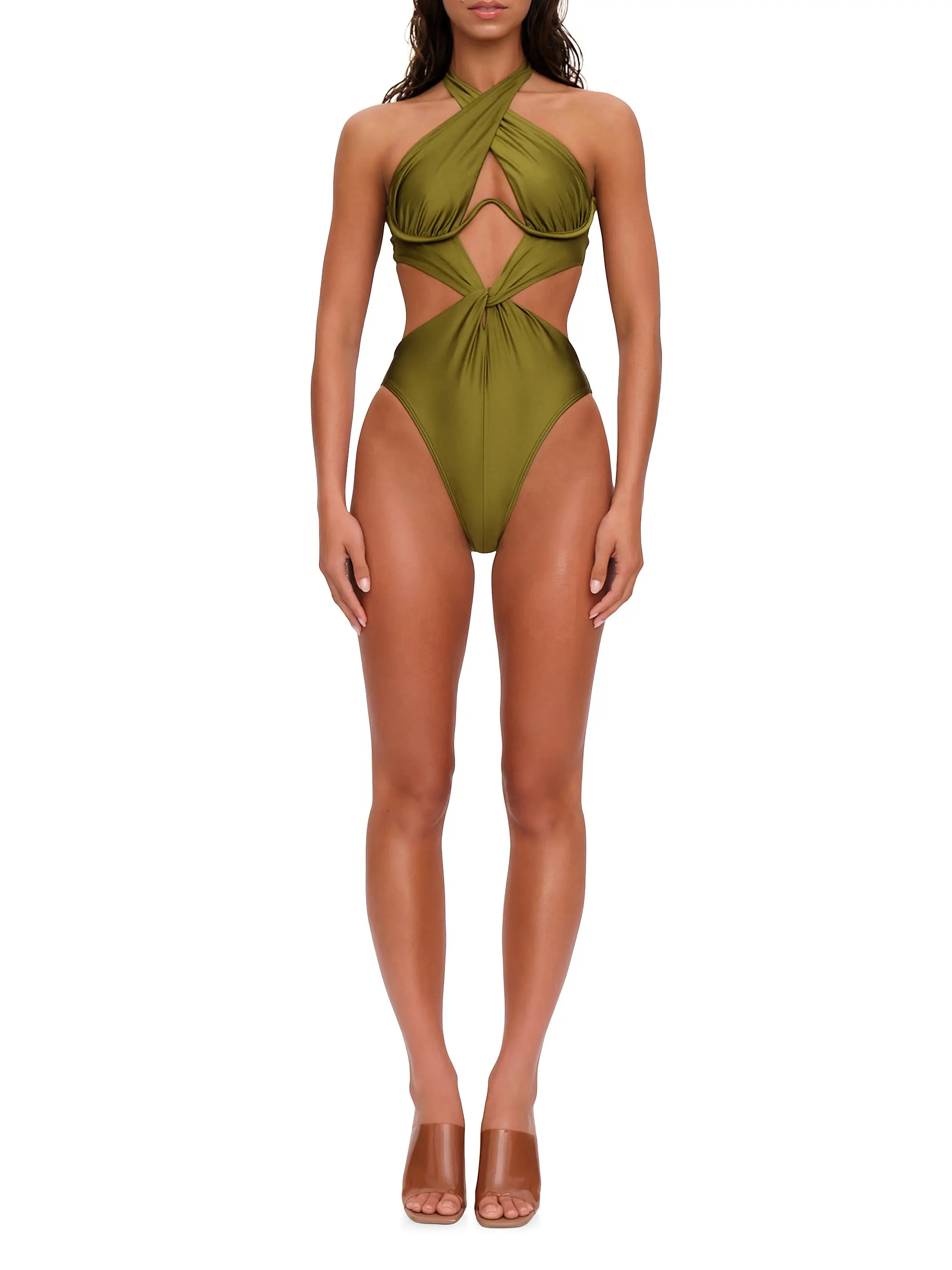 Shop Andrea Iyamah Nayo Halterneck One-Piece Swimsuit | Saks Fifth Avenue | Saks Fifth Avenue