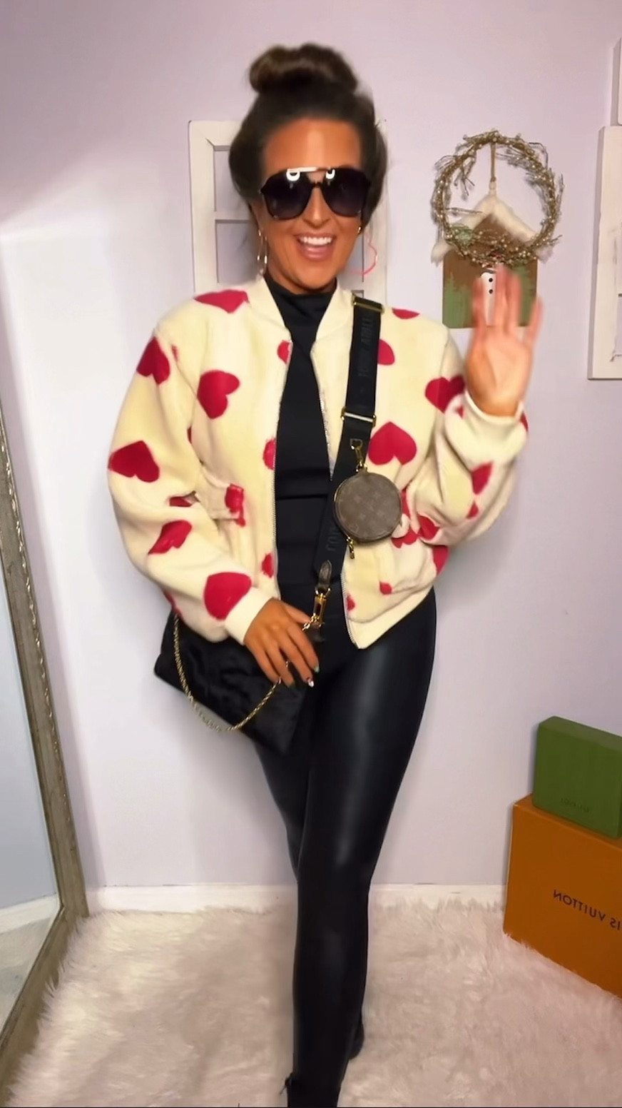 𝐔𝐬𝐞 𝐜𝐨𝐝𝐞 𝐒𝐉𝐋𝐈𝐍𝐙𝟑𝟎𝐀 𝐭𝐨 𝐬𝐚𝐯𝐞 𝟏𝟎% 𝐨𝐧 𝐭𝐡𝐞𝐬𝐞 𝐬𝐮𝐧𝐠𝐥𝐚𝐬𝐬𝐞𝐬 𝐚𝐧𝐝 𝐚𝐥𝐥 𝐨𝐭𝐡𝐞𝐫 𝐒𝐎𝐉𝐎𝐒 𝐠𝐥𝐚𝐬𝐬𝐞𝐬 𝐨𝐧 𝐀𝐦𝐚𝐳𝐨𝐧! #sojospartner

⭐️bag linked is the one I have, I just removed the hot pink part 

Jacket: M
Pants: Petite M (I recommend Petite if you’re 5’4” and under - with this brand, if you’re between sizes, size up! Wash inside out, hang to dry and they will last YEARS!) 
Boot: TTS
Top: mine is no longer available, but I linked one identical to it

Valentine’s Day outfit, winter outfit, winter fashion, heart jacket, faux leather leggings, chelsea boots, Louis Vuitton inspired bag 

#LTKSeasonal #LTKStyleTip #LTKWatchNow